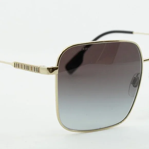 💯 NEW BURBERRY BE3119 JUDE 11098G GOLD GREY SQUARE SUNGLASSES - Picture 12 of 13